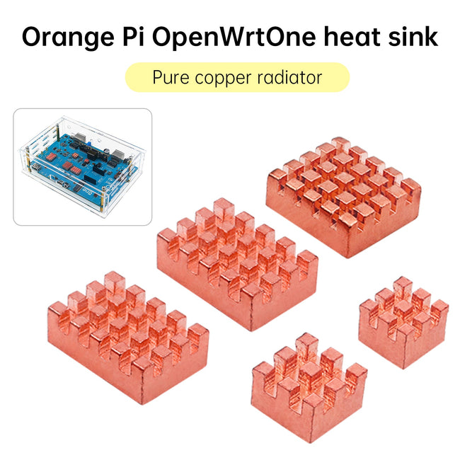 Radiator Banana Pi OpenWrtOne Pure Copper Heat Sink with Adhesive CPU Cooler