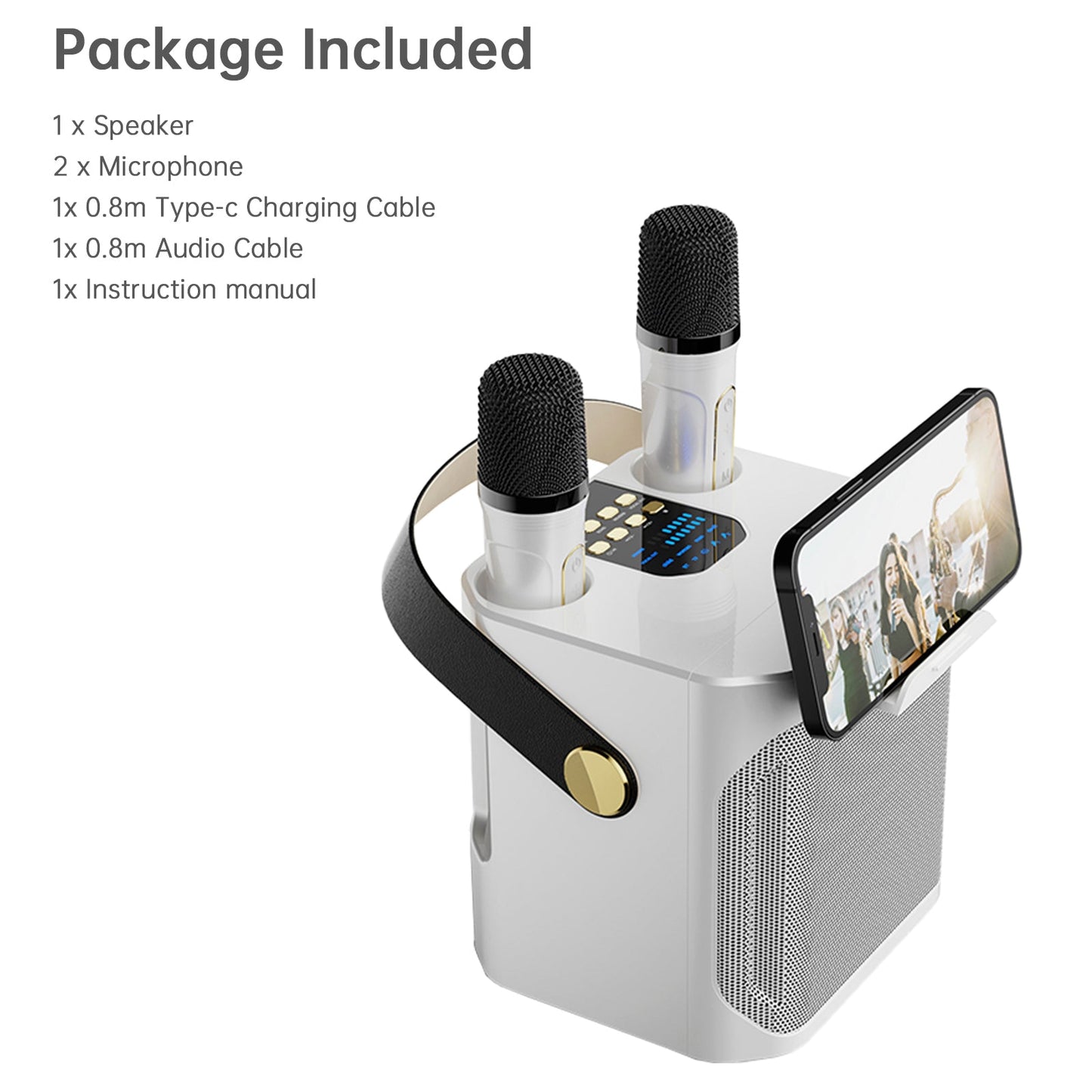 Wireless Bluetooth Speaker Dual Microphone Karaoke Home Portable Karaoke Speaker