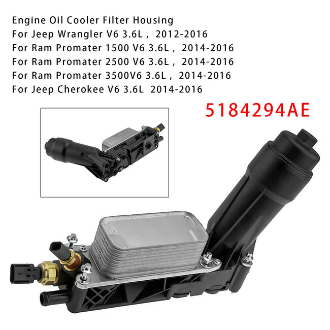 2011-2016 Chrysler 200/300/Town Country V6 3.6L 5184294AE Engine Oil Cooler Filter Housing