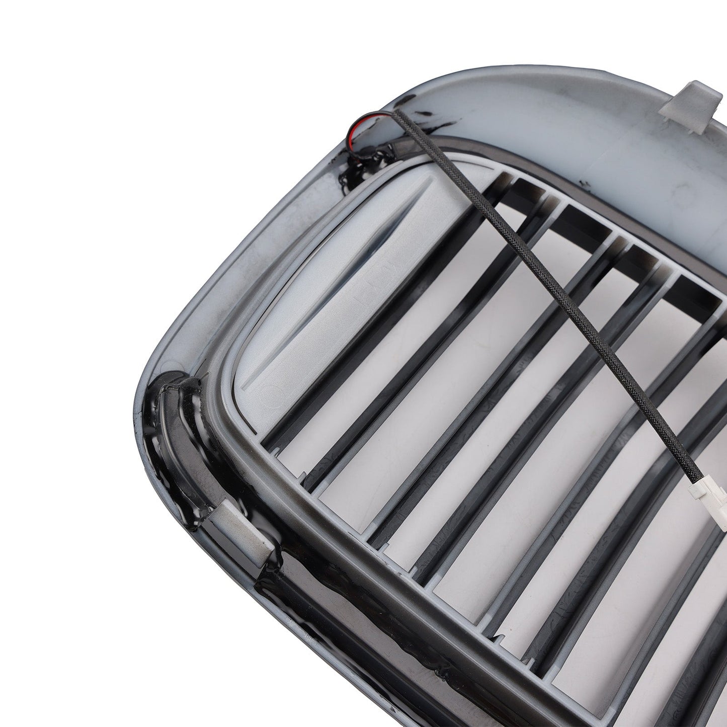 Gloss Black Double Slat Front Kidney Grille Fit BMW 5 Series G30 G31 2017-2020