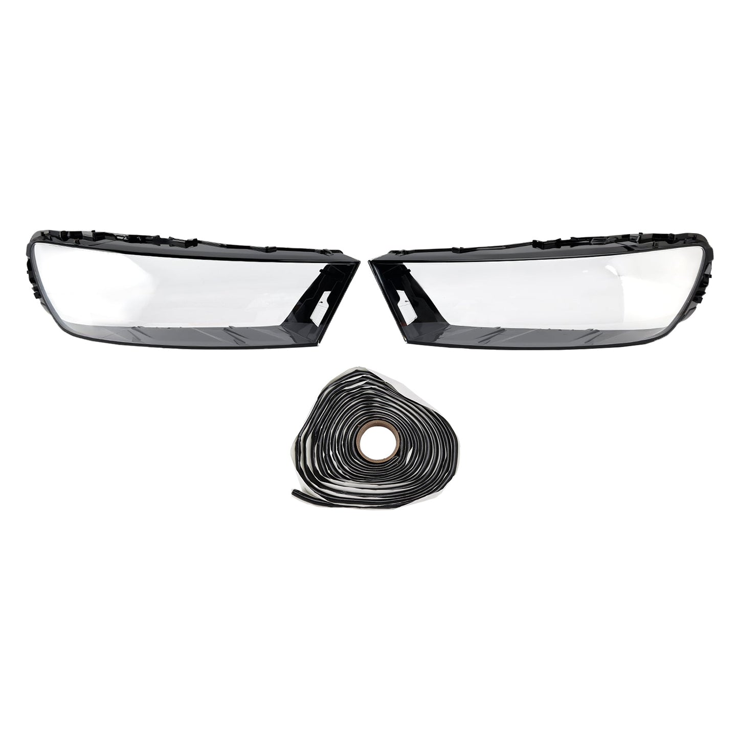 2016-2019 For Audi Q7 Pair Car Headlight Lens Cover LH+RH Lampshade Shell Glue