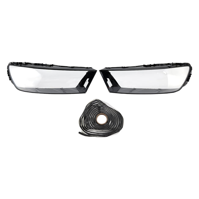 2016-2019 For Audi Q7 Pair Car Headlight Lens Cover LH+RH Lampshade Shell Glue
