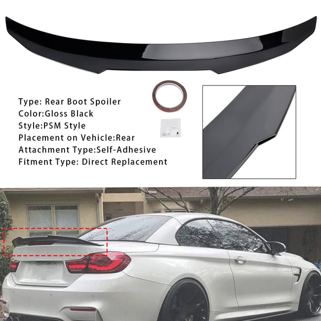 2013-2020 BMW 4 Series F33 Convertible /Cabrio Gloss Black Rear Boot Spoiler
