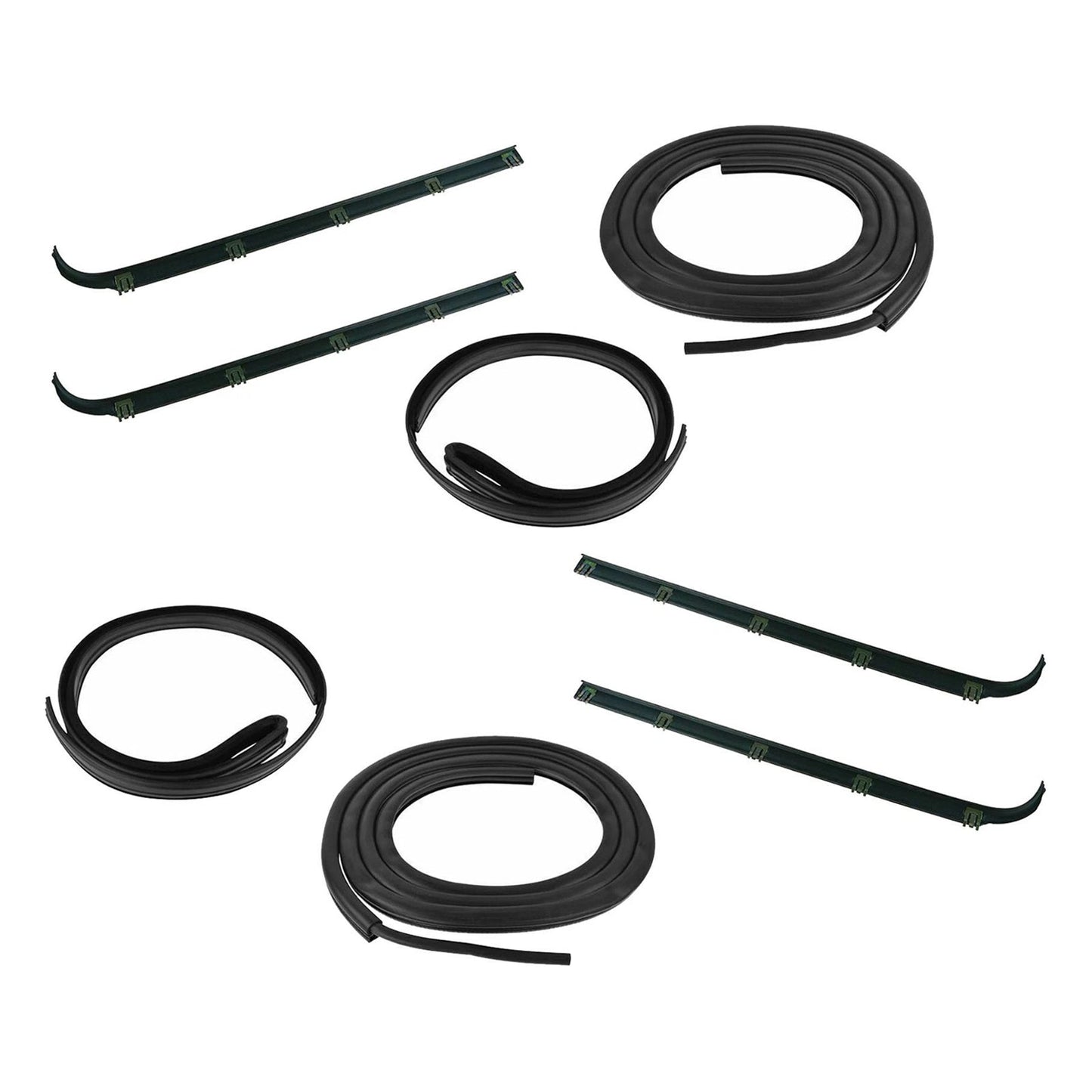 1987-1997 Ford F350 Truck Front Door Weatherstrip Seal Kit 8PCS Door Window Sweep Weatherstrip Seal Kit