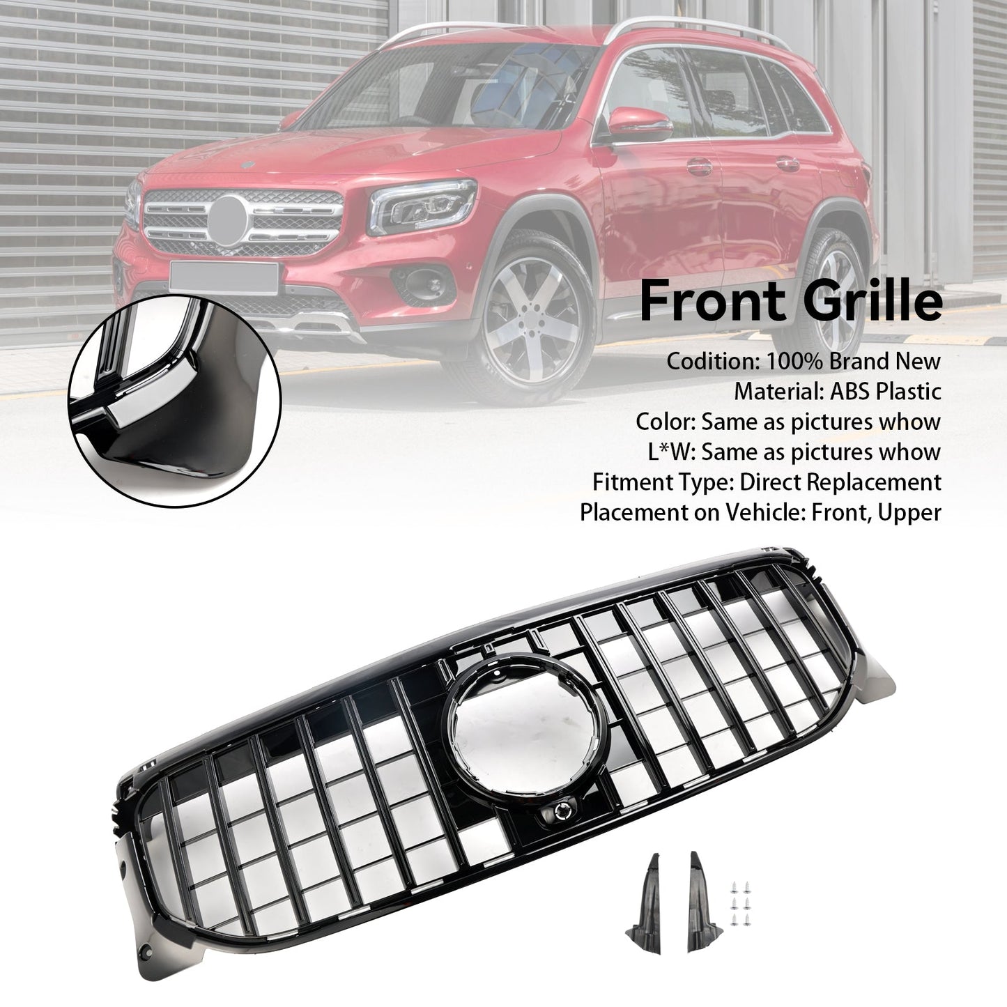 2020-2023 Mercedes Benz GLB X247 Gloss Black Front Bumper Grille Grill