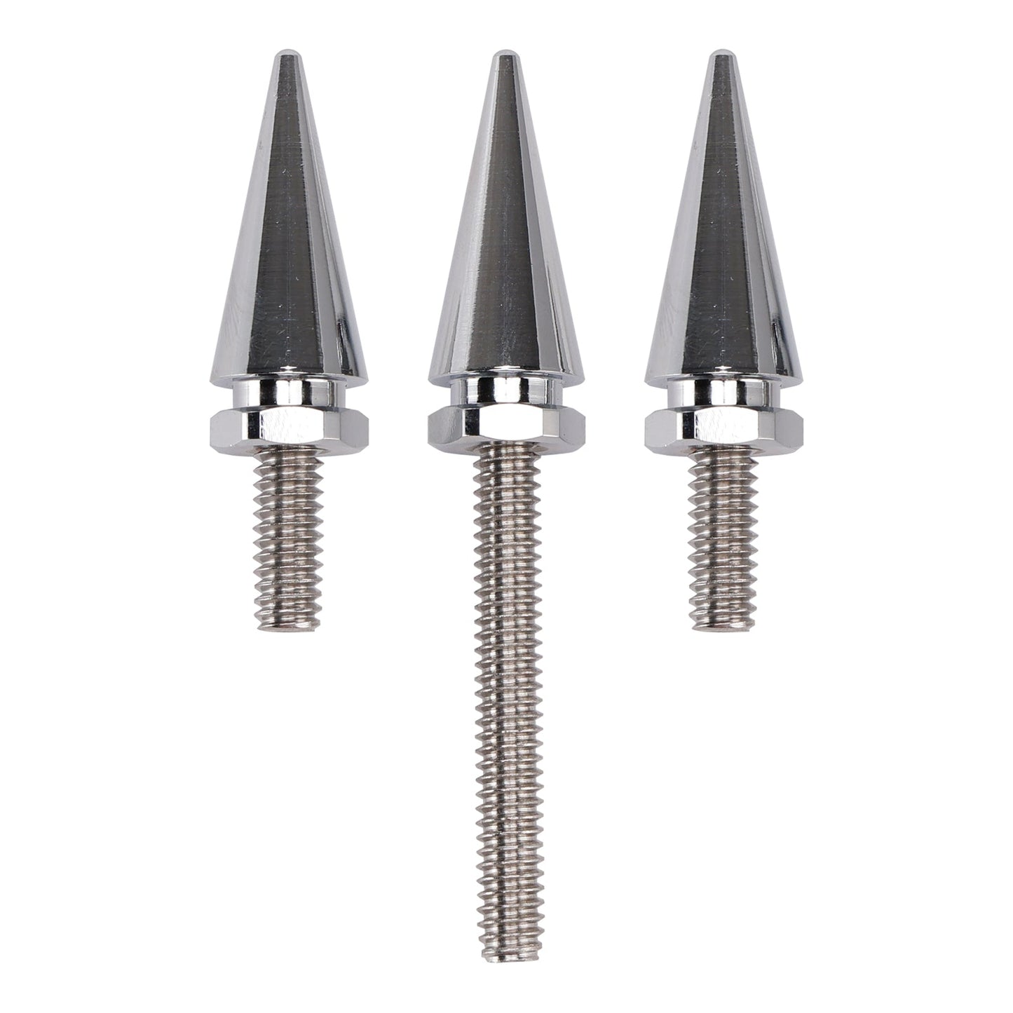 3 Spiked Windshield Bolts Silver For Electra Glide Tri Glide Street Glide 14-25