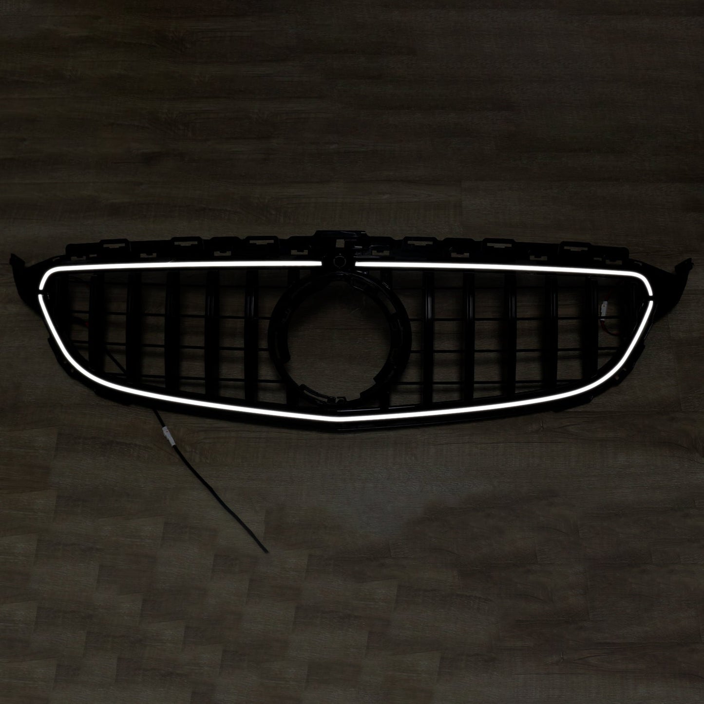 2015-2021 Mercedes W205 C250 C300 W/LED Black Front Bumper Grill Grille