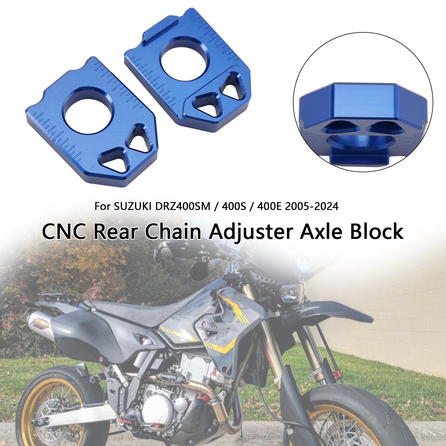 2005-2024 SUZUKI DRZ400SM 400S 400E CNC Rear Chain Adjuster Axle Block