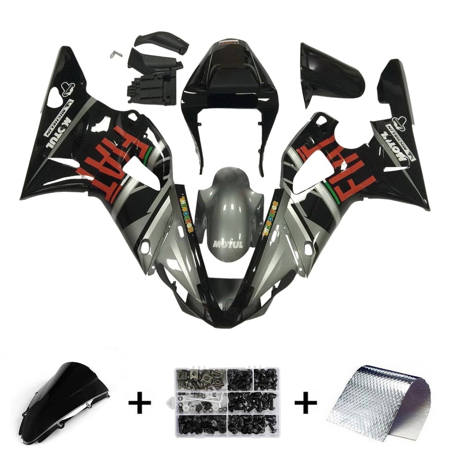 2000-2001 Yamaha YZF 1000 R1 Injection Fairing Kit Bodywork Plastic ABS