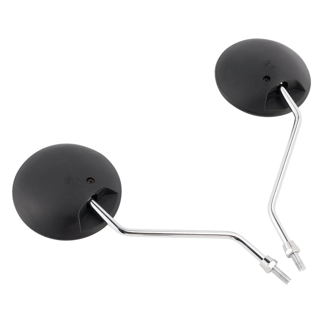 Round Black with Chrome Arm Mirror 8mm For Honda NA/NC/NN/NQ/NX/PA/SE/TG50 C70