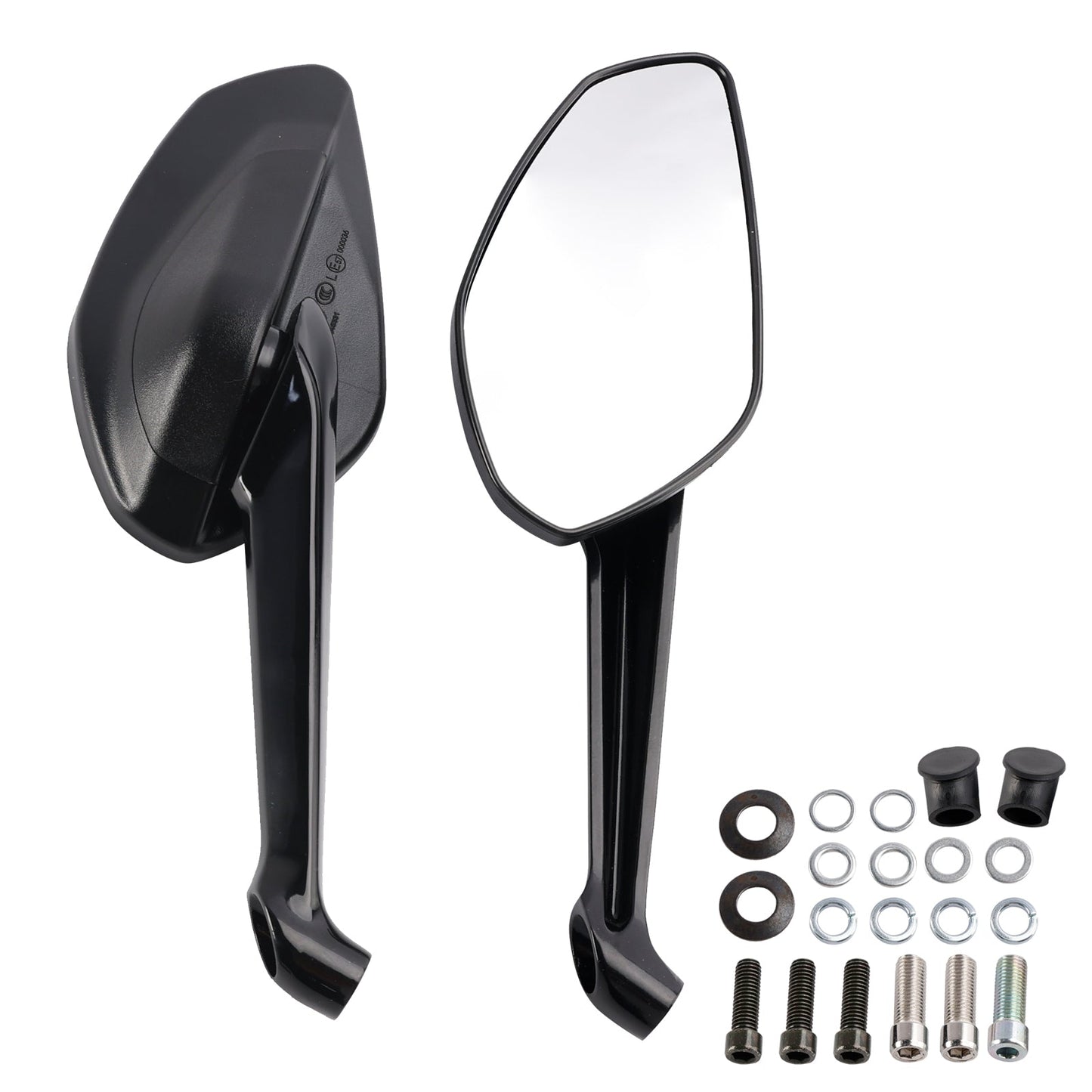 BLACK PAIR REAR VIEW MIRRORS FOR DUCATI STREETFIGHTER V2 V4 V4S SP SP2 2020-2024