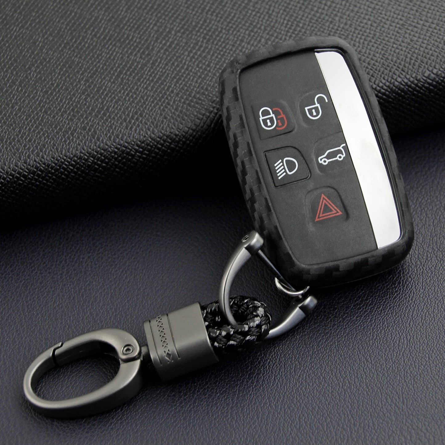 Leather Silicone Car Key Case Cover With Buckle For Range Rover