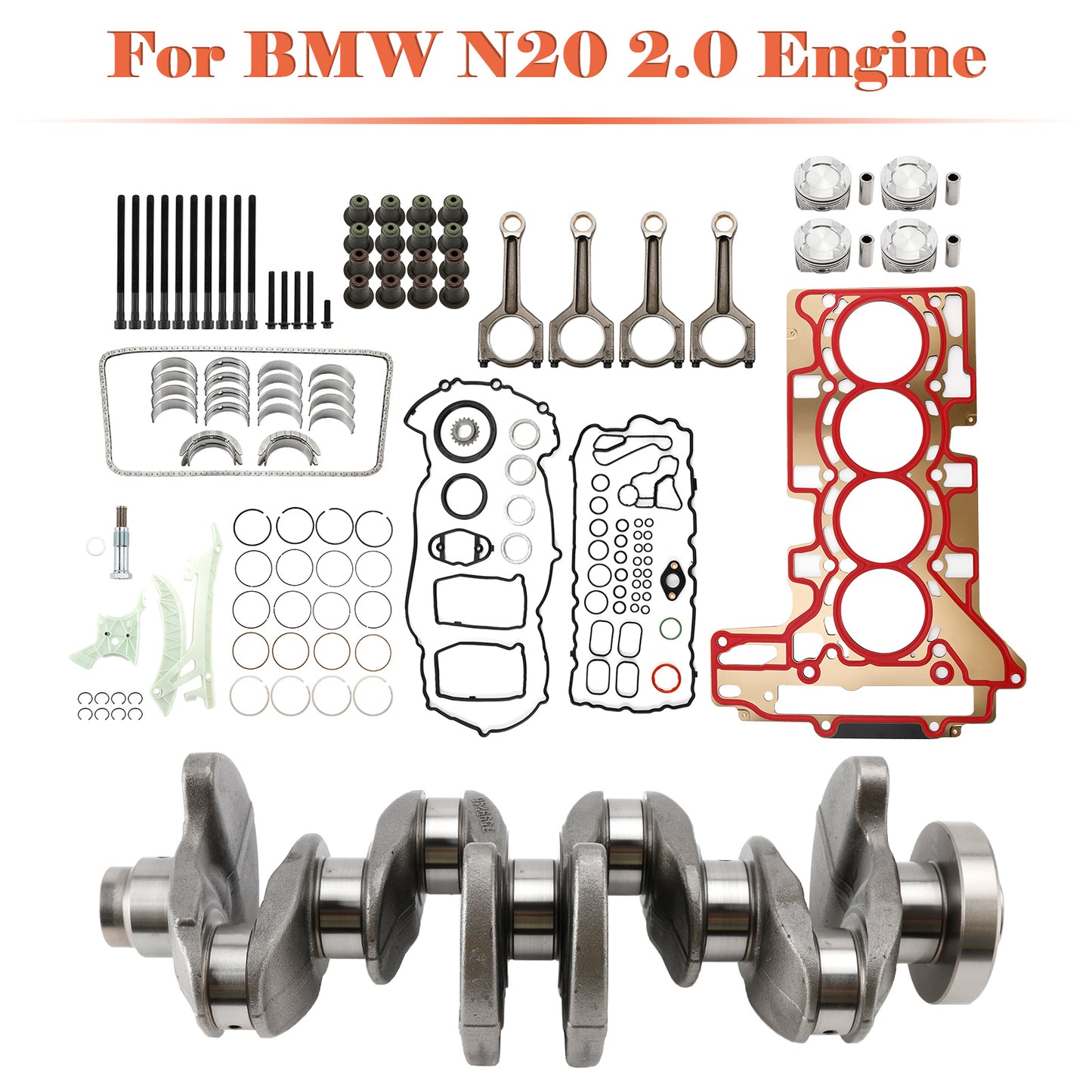 N20 for BMW 2.0 Engine Overhaul Rebuild Kit Crankshaft/Conrods/Piston Kit/Gasket