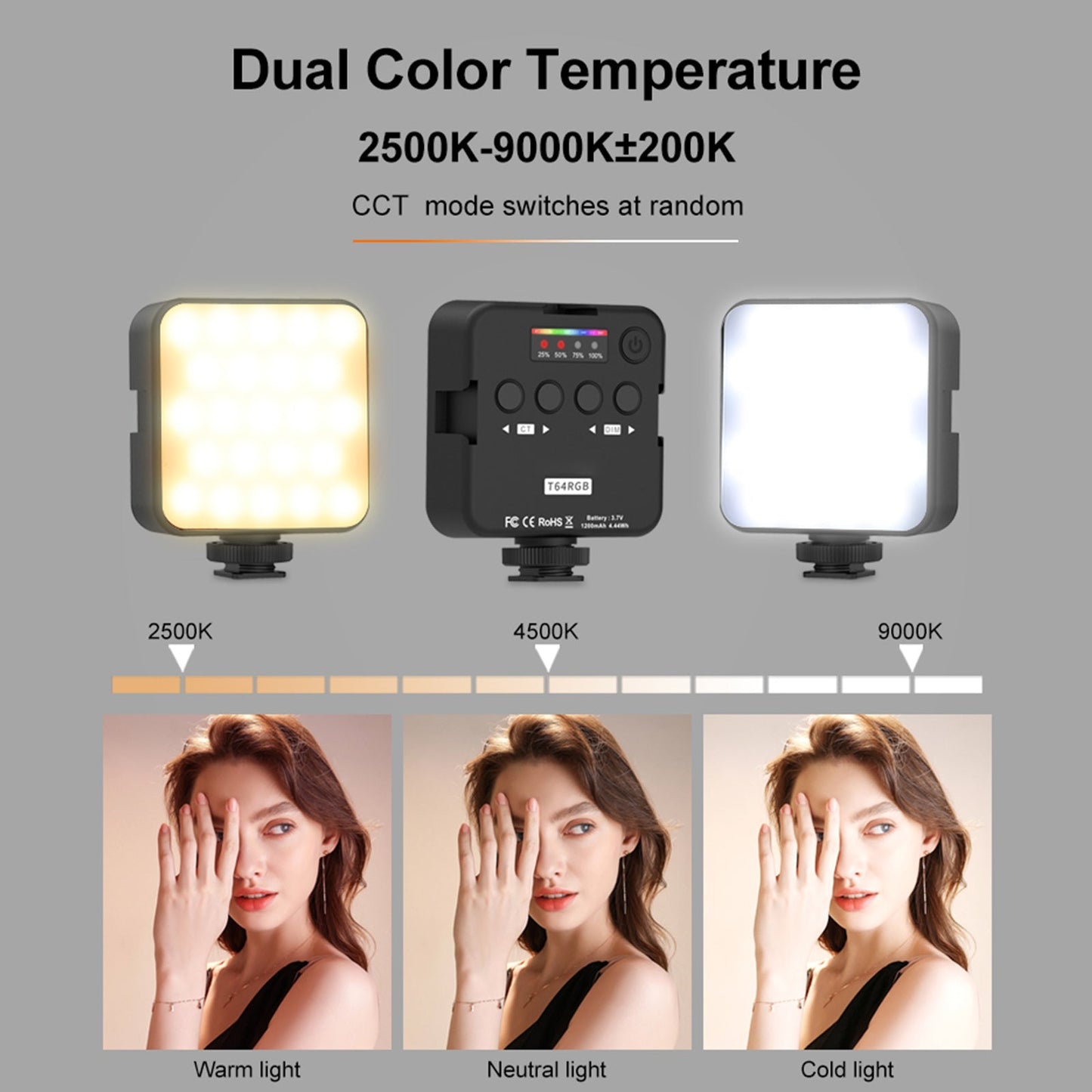 T64 RGB LED Video Light Fill Light Video Photography Full-Color Led Fill Light