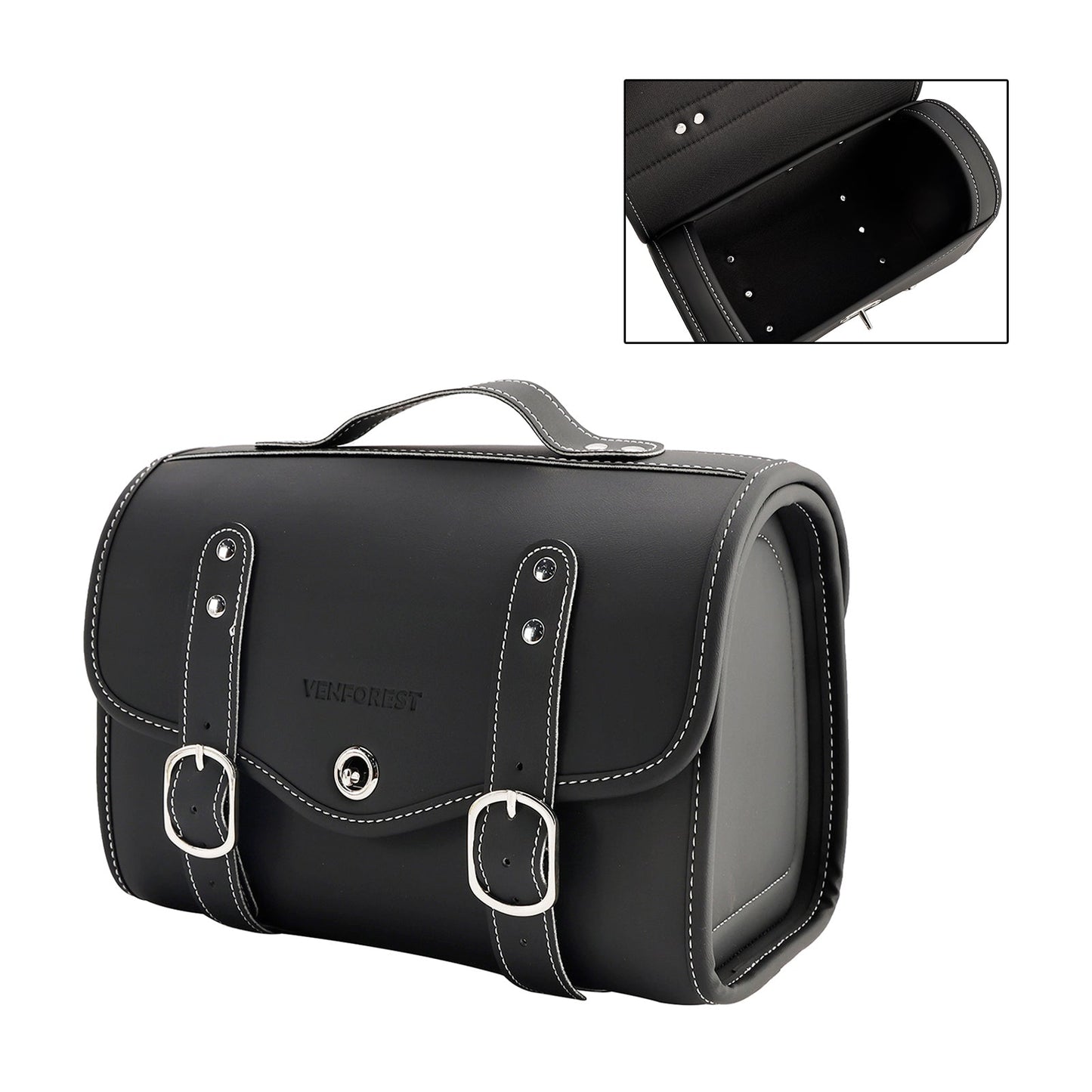 Pu Side Tail Bag Saddlebag Color Matching Luggage White For Scooter Motorcycle White