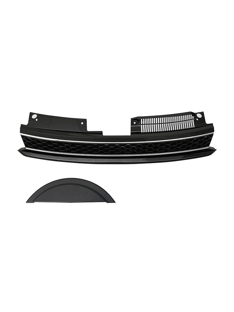 GTI Style Front High Bar Black Chrome Trim Grille Fit VW Golf 6 MK6 2010-2014