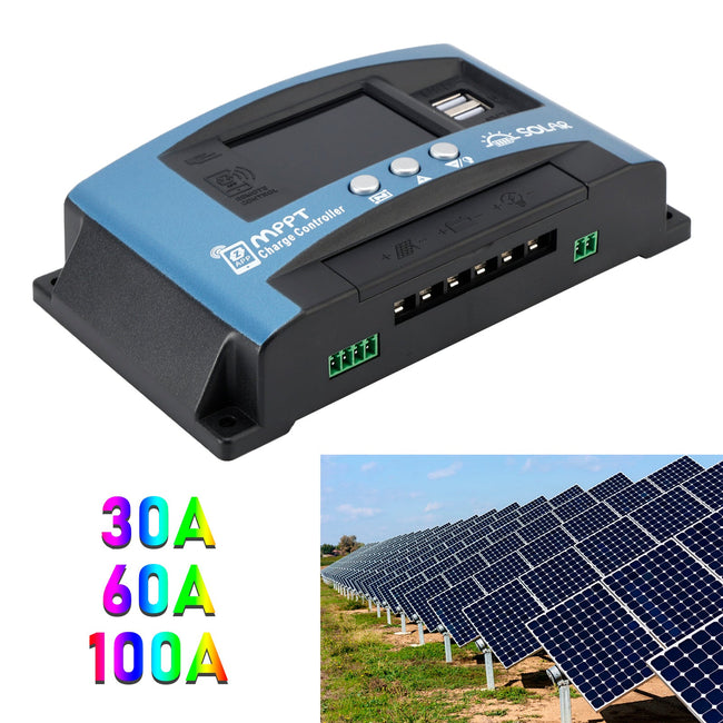 30A/60A/100A MPPT Solar Controller Bluetooth Temperature Monitoring Charging
