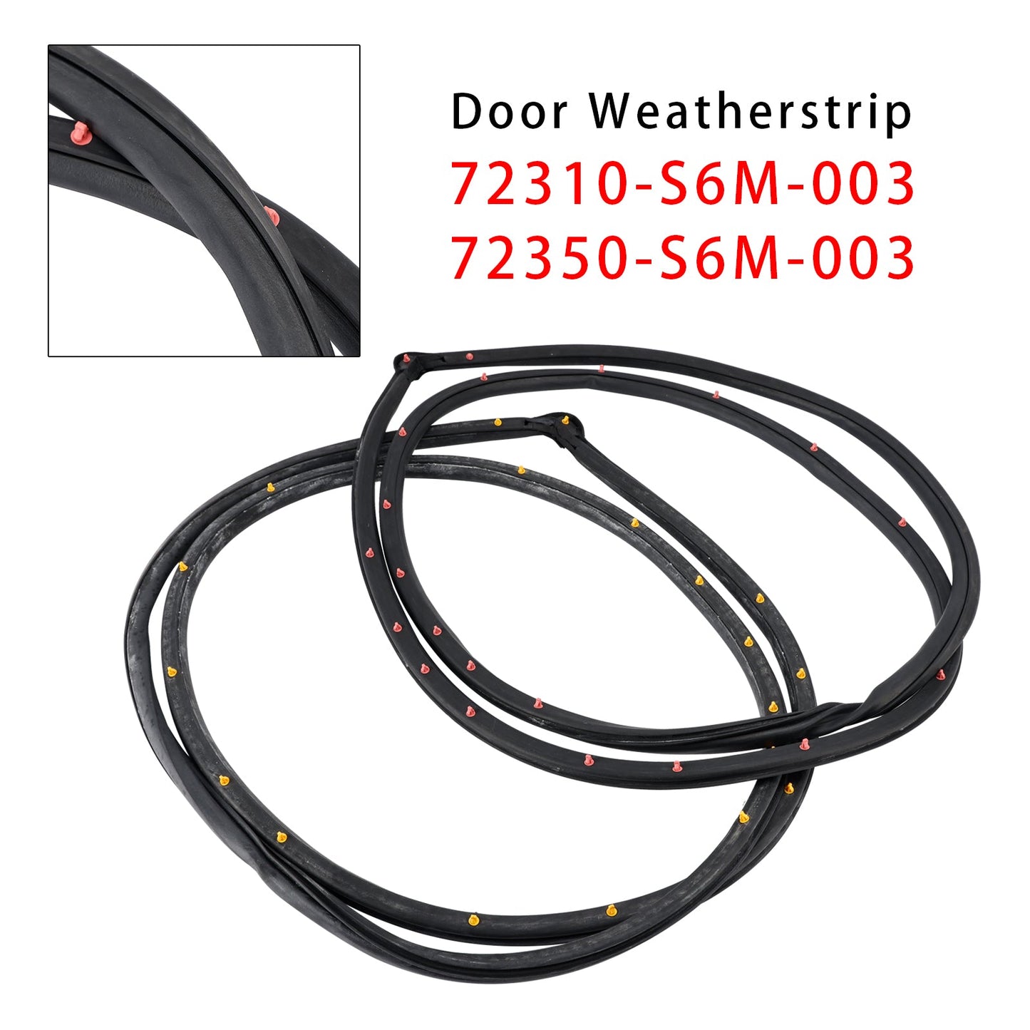 72310-S6M-003 For Honda Integra Acura RSX DC5 2002-2006 2PCS Front Door Weatherstrip RH & LH