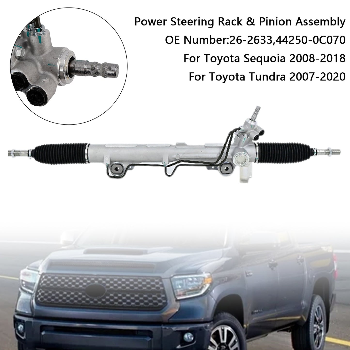 Power Steering Rack & Pinion Assembly For Toyota Tundra 5.7L 4.7L 4.0L 2007-2020
