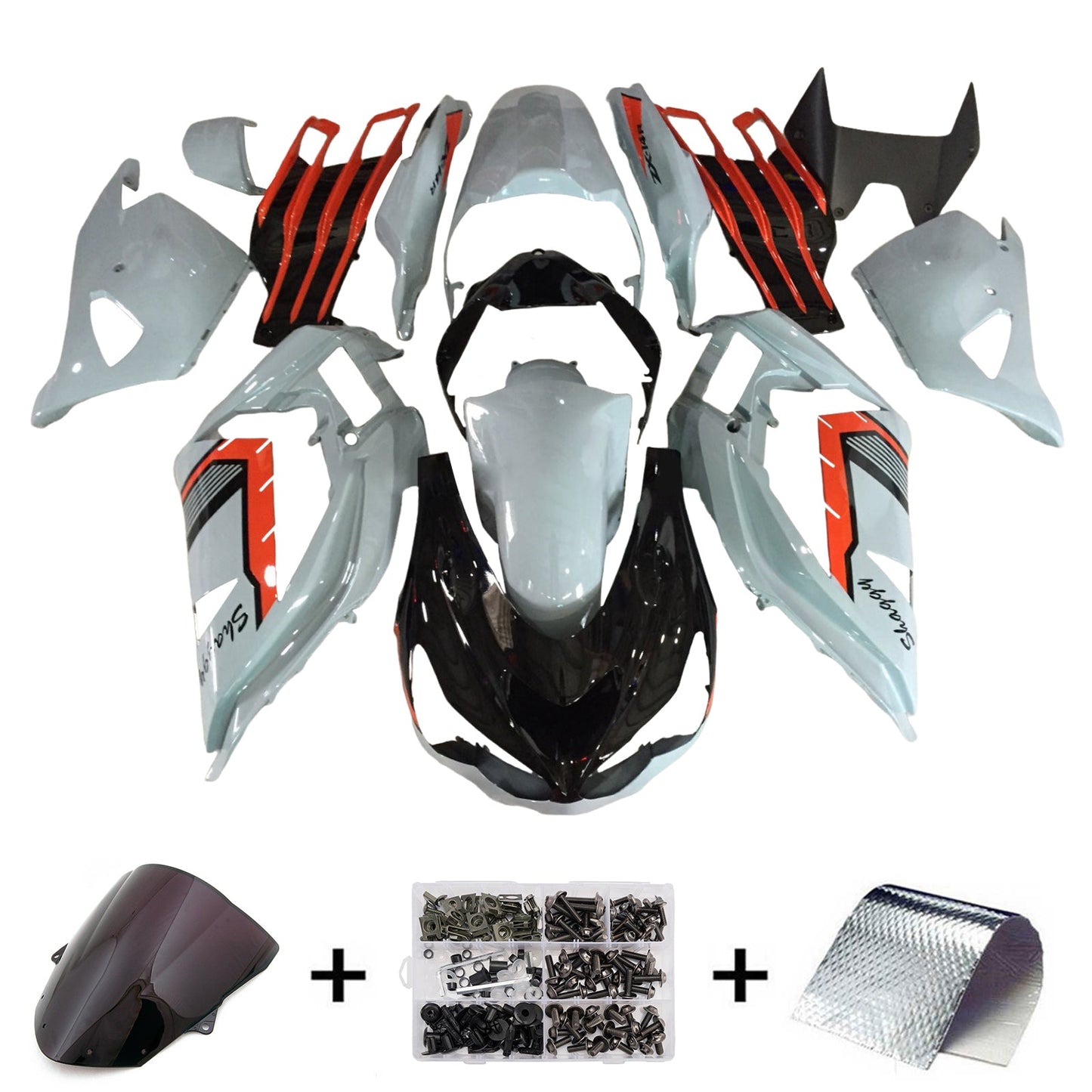 Injection Fairing Kit Bodywork Plastic ABS fit For Kawasaki ZX6R 636 2013-2018