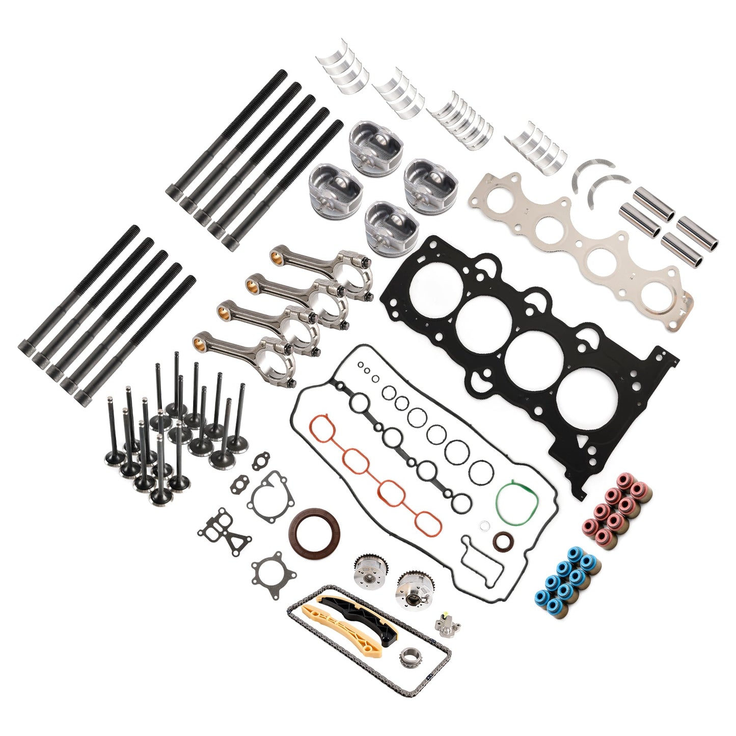 2014–2021 Kia K4 G4FJ 1.6T Engine Piston Gasket Valve Bearing Timing Kit w/ Rods 20910-2BU06