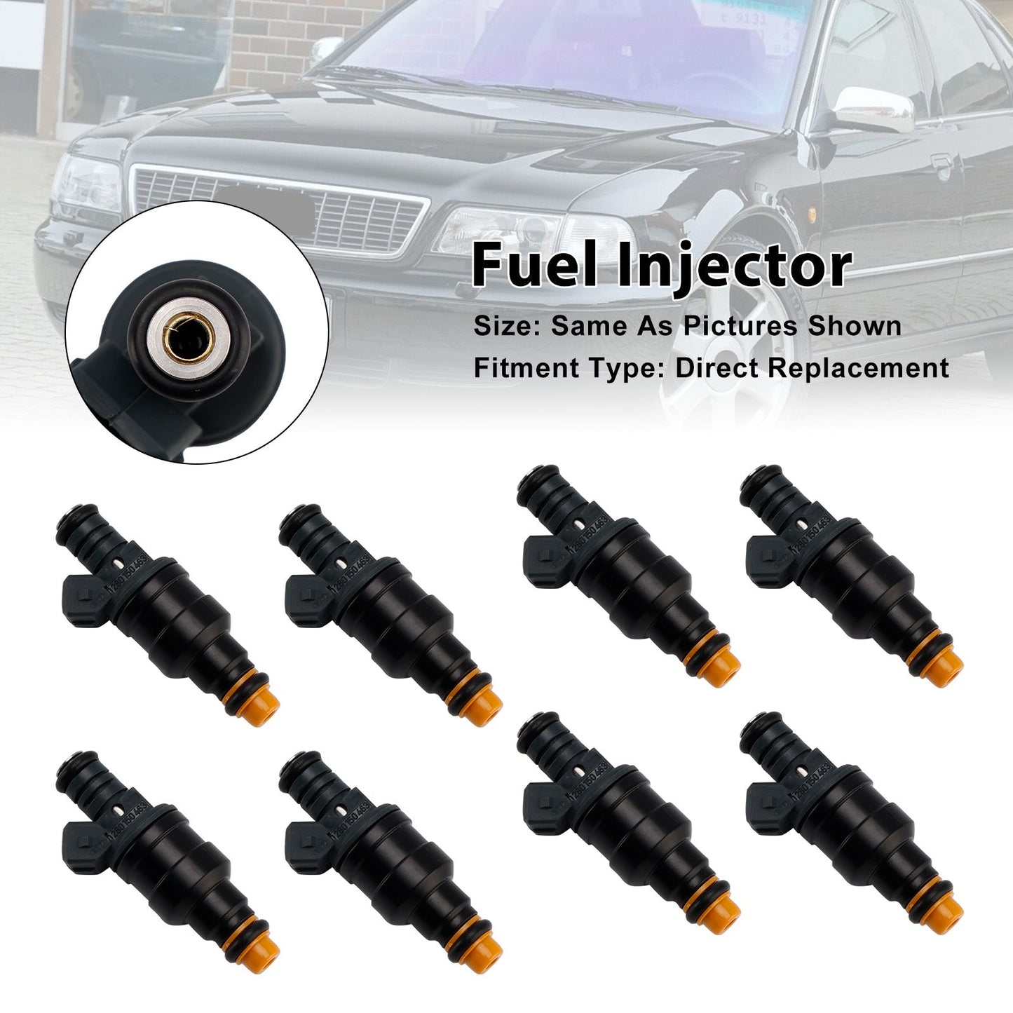 8PCS Fuel Injector 0280150463For Audi V8 3.6 4.2 Quattro [44, 4C, D11]