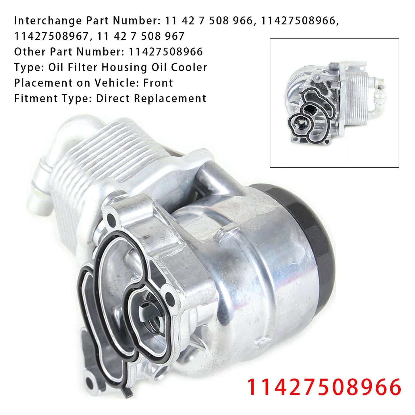 1997–2013 BMW 3 Series Engine Oil Cooler Oil Filter Assembly 11427508966
