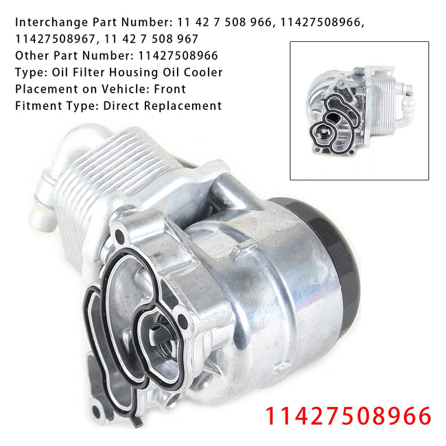 2006–2012 BMW 1 Series Engine Oil Cooler Oil Filter Assembly 11427508966