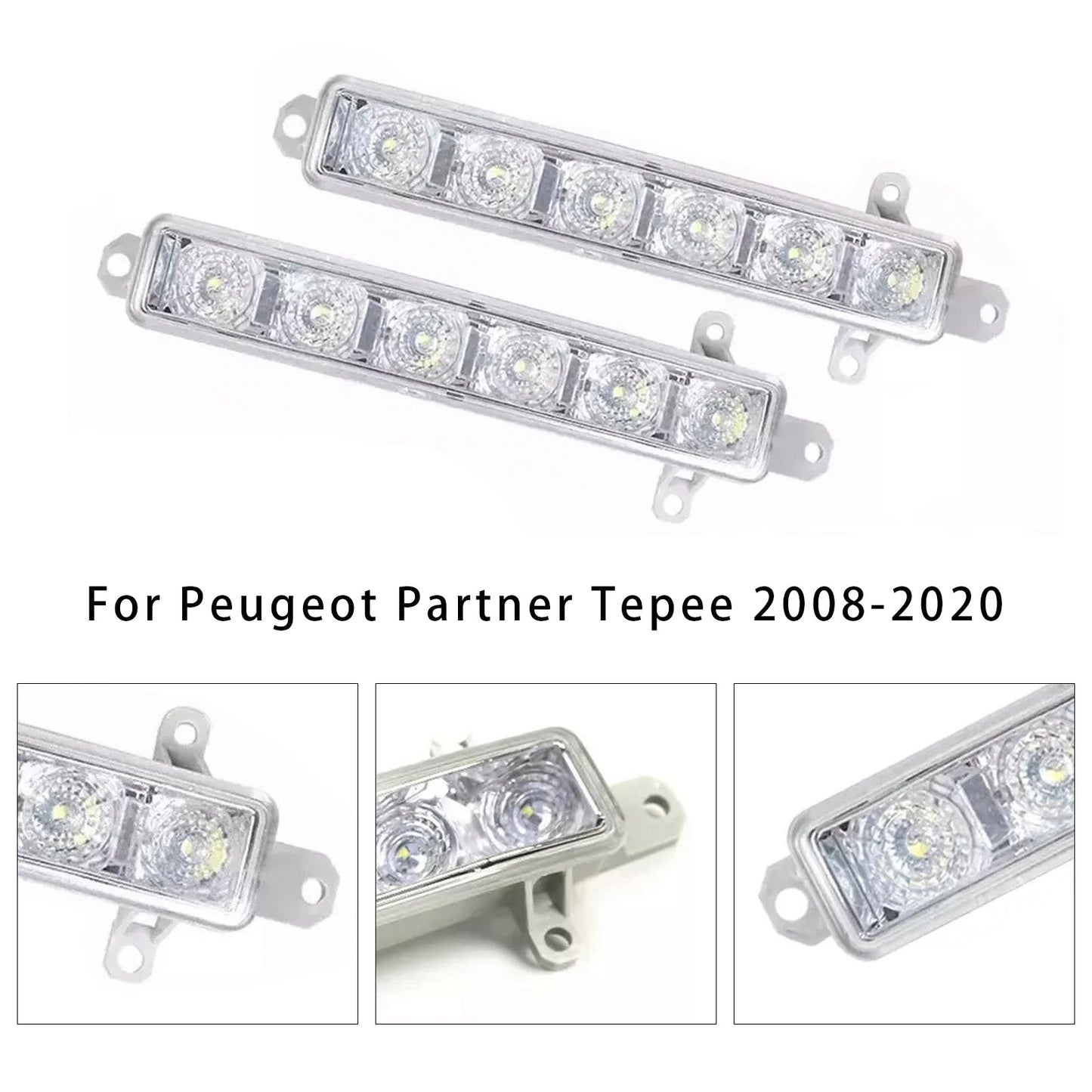 Pair LED Daytime Running Fog Light For Citroen C3 Berlingo Peugeot 9802795580