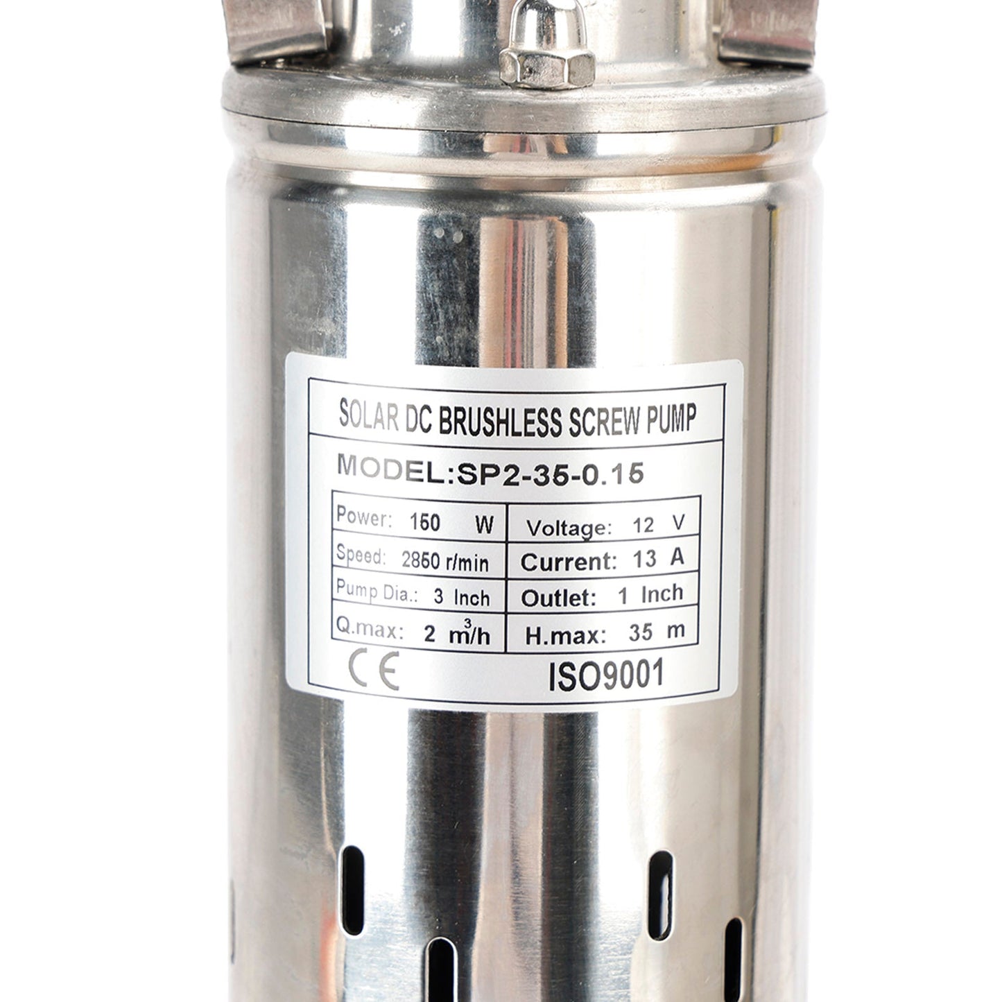 3" 12V 150W Deep Well Solar Submersible Bore Hole Water Pump Built-in MPPT