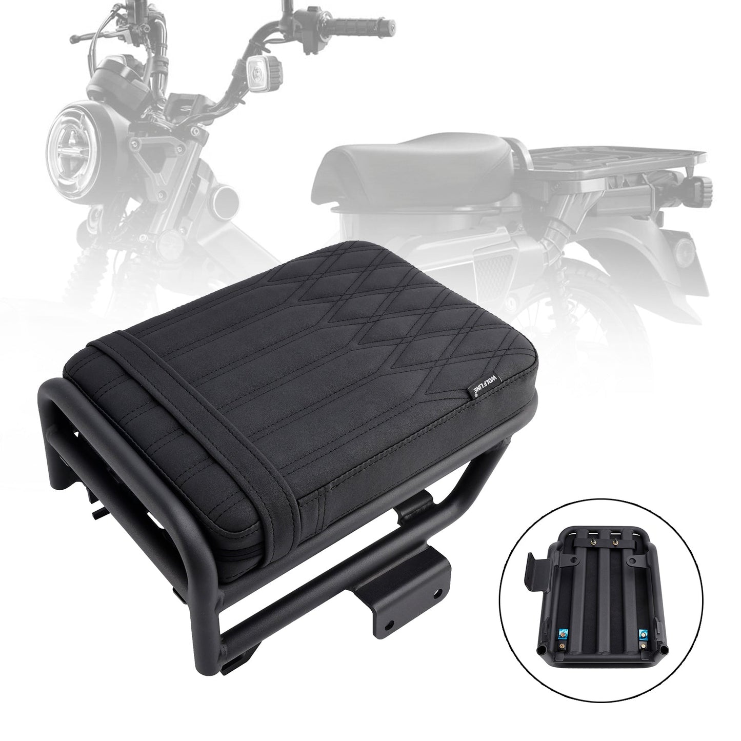2020-2023 Honda Ct125 Huntercub Rear Passenger Seat Pillion Saddle Flat Blacka