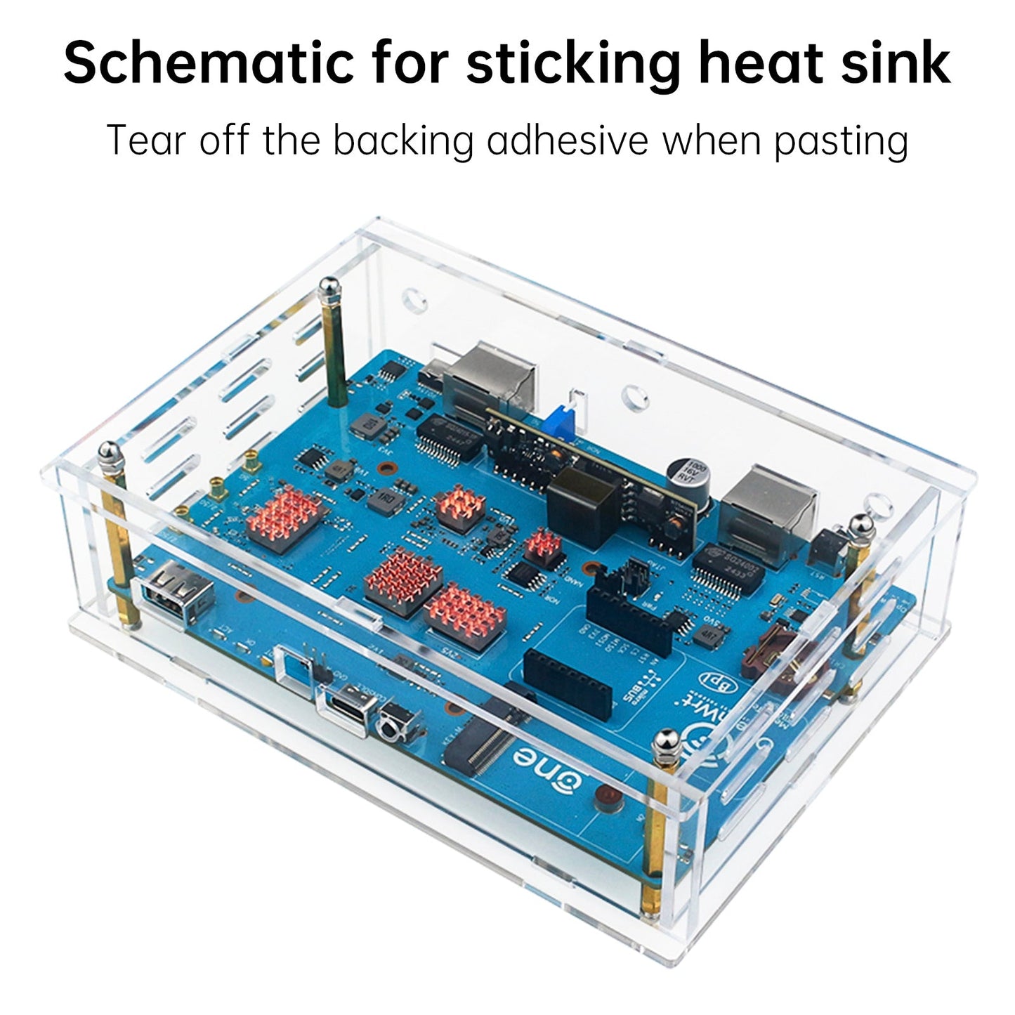 Radiator Banana Pi OpenWrtOne Pure Copper Heat Sink with Adhesive CPU Cooler