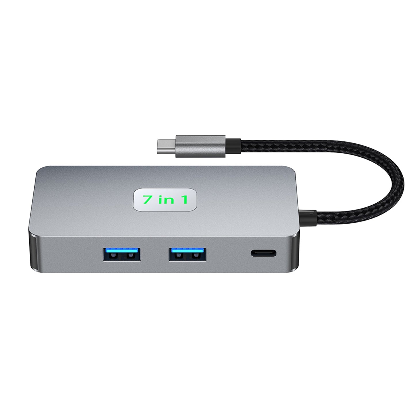 7 in 1 TYPE-CtoRJ45 2.5G 10G USB3.2 HDMI PD100W SD TF Interface Hub Adapter Dock