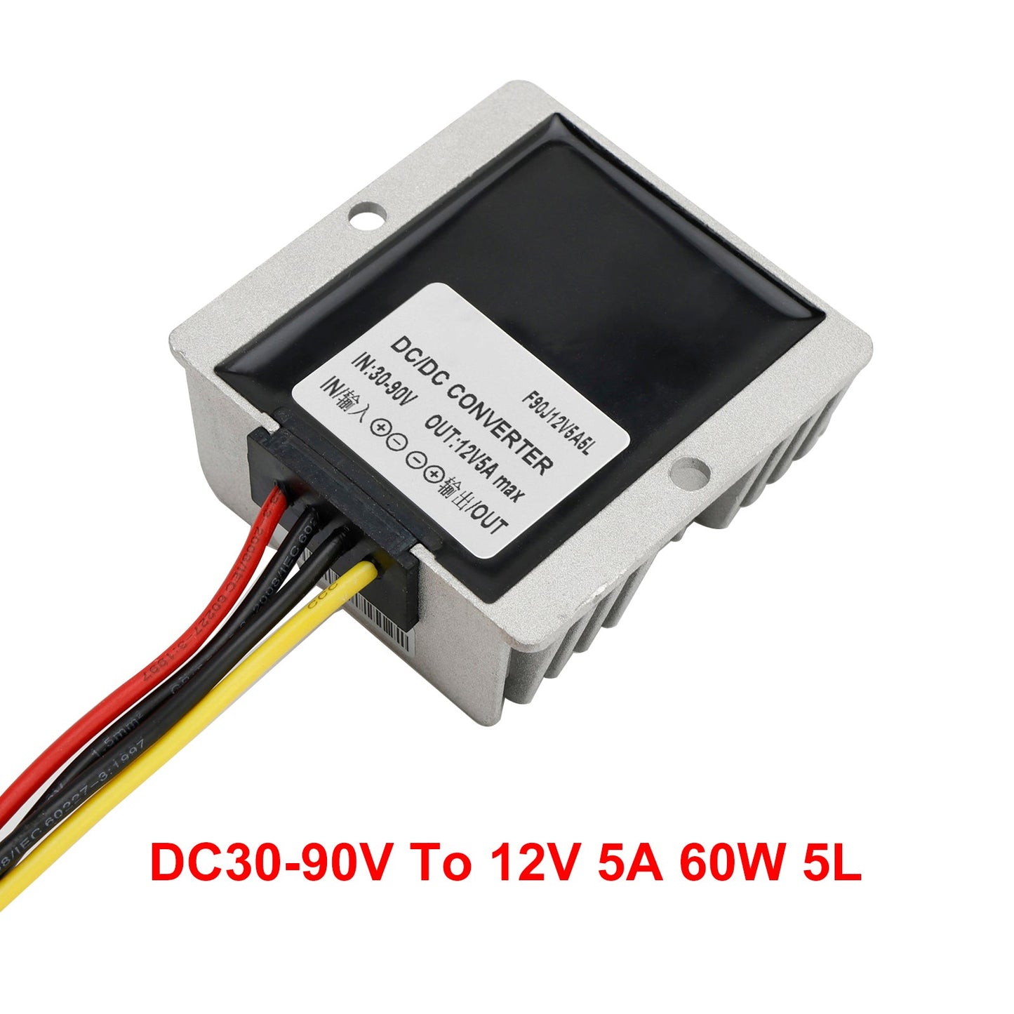 5A Waterproof DC/DC Converter Power Supply Regulator 30-90V Step Down To 12V
