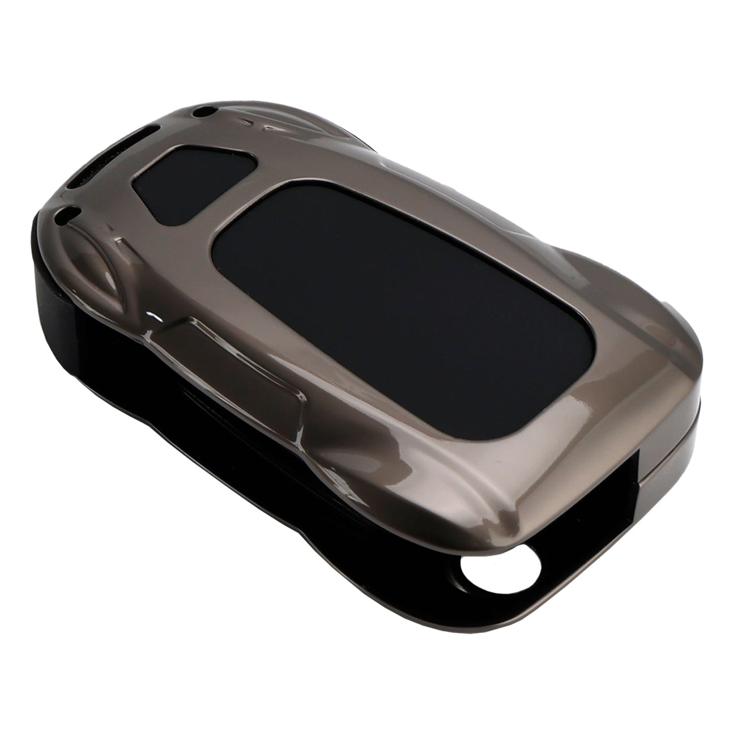 VW Polo Skoda Leather Alloy Zinc Car Key Gray Case Cover