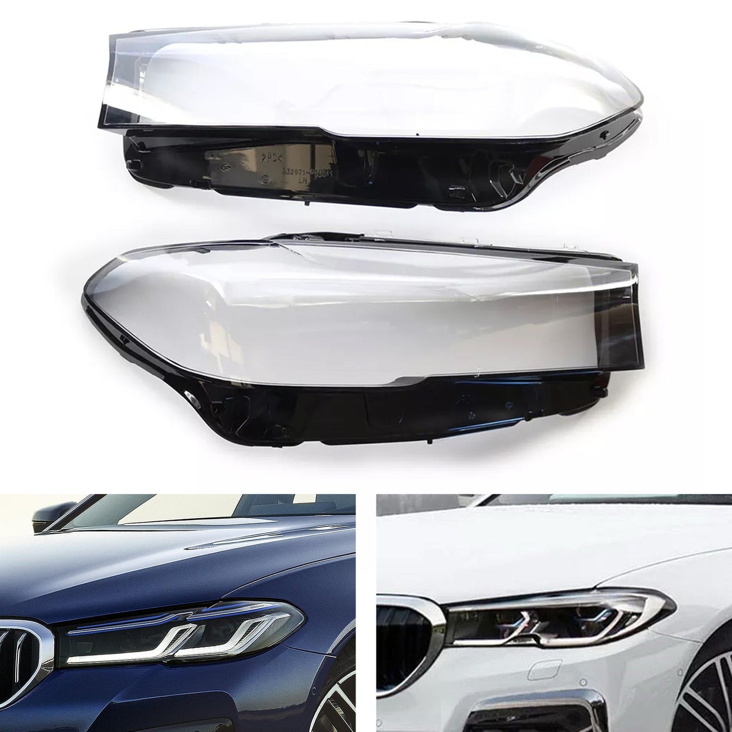 2019-2022 BMW 540i XDRIVE 2PCS Headlight Headlamp Lens Cover Shell 63118084383