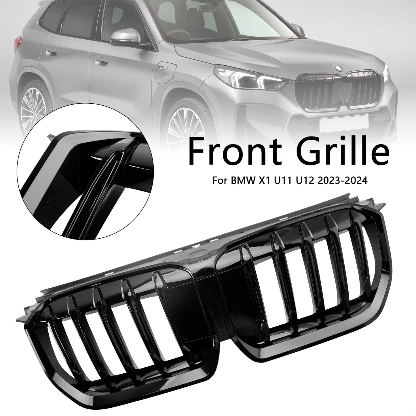 2023-2024 BMW X1 U11 U12 Gloss Black Front Bumper Kidney Grille Grill