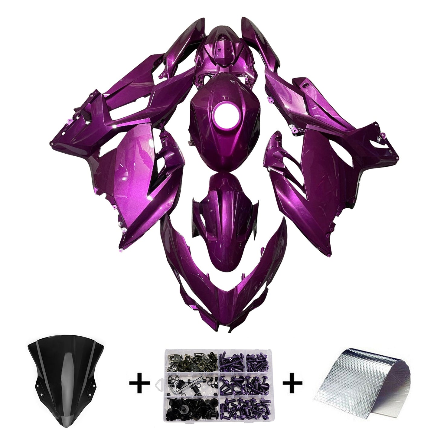 Injection Fairing Kit Bodywork Plastic ABS fit For Kawasaki EX400 Ninja400 2018-2024