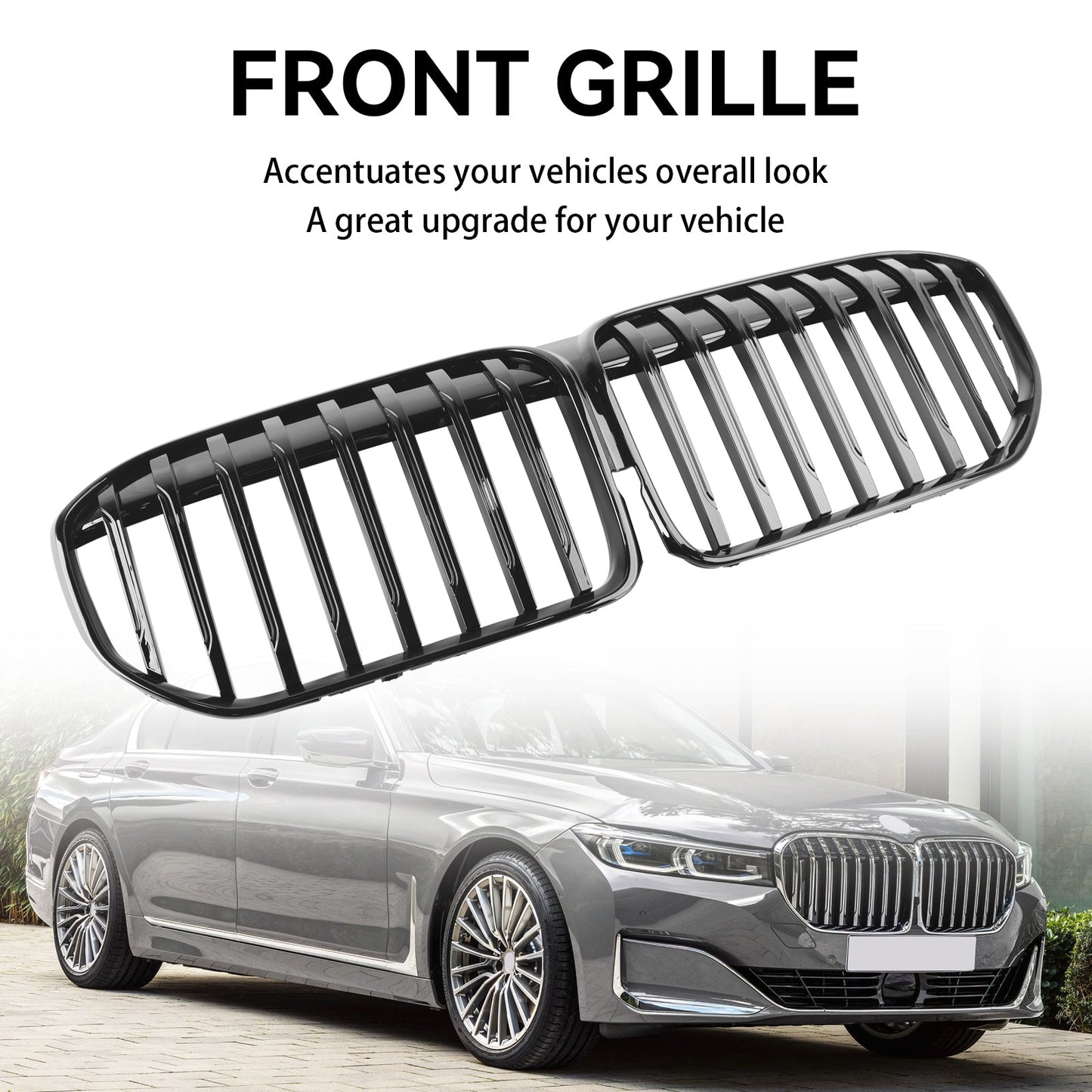 2019-2022 BMW 7 Series G11 G12 Single Slat Gloss Black Front Grill Grille