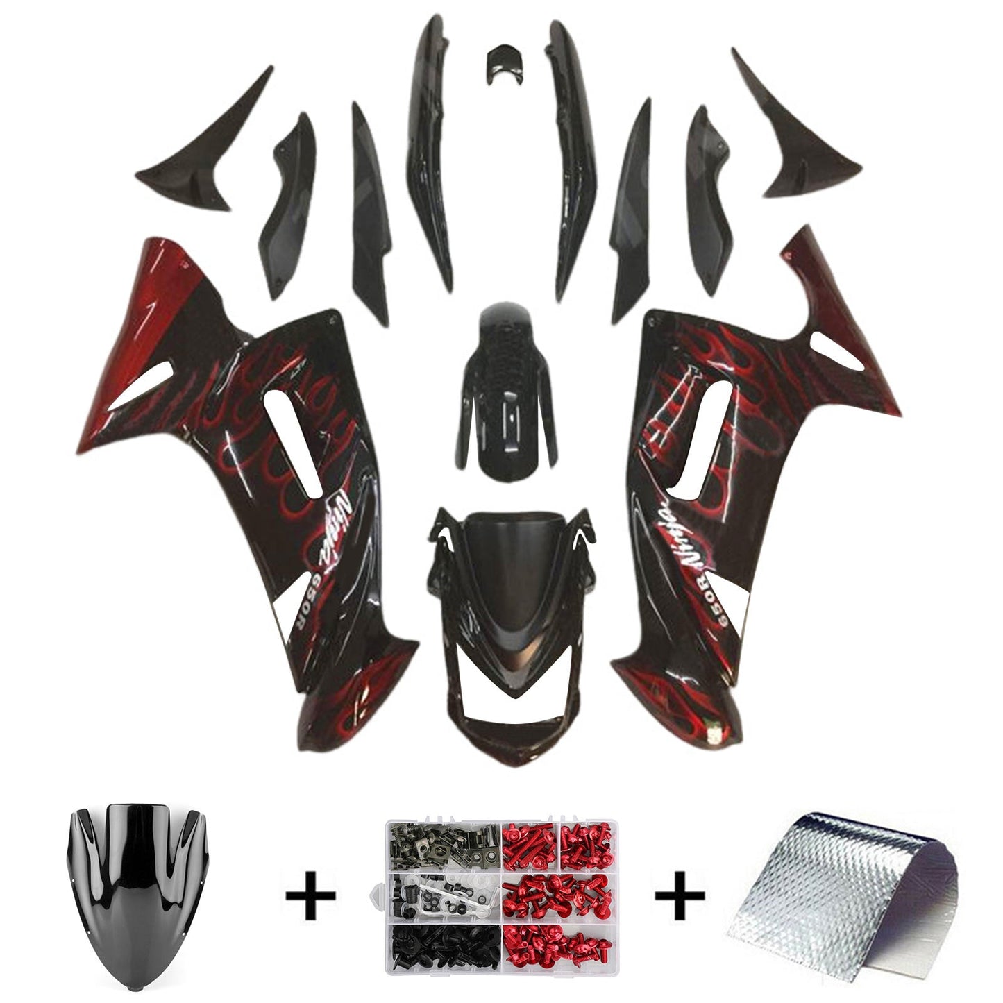 2006-2008 Kawasaki ER6F/Ninja650 Injection Fairing Kit Bodywork Plastic ABS