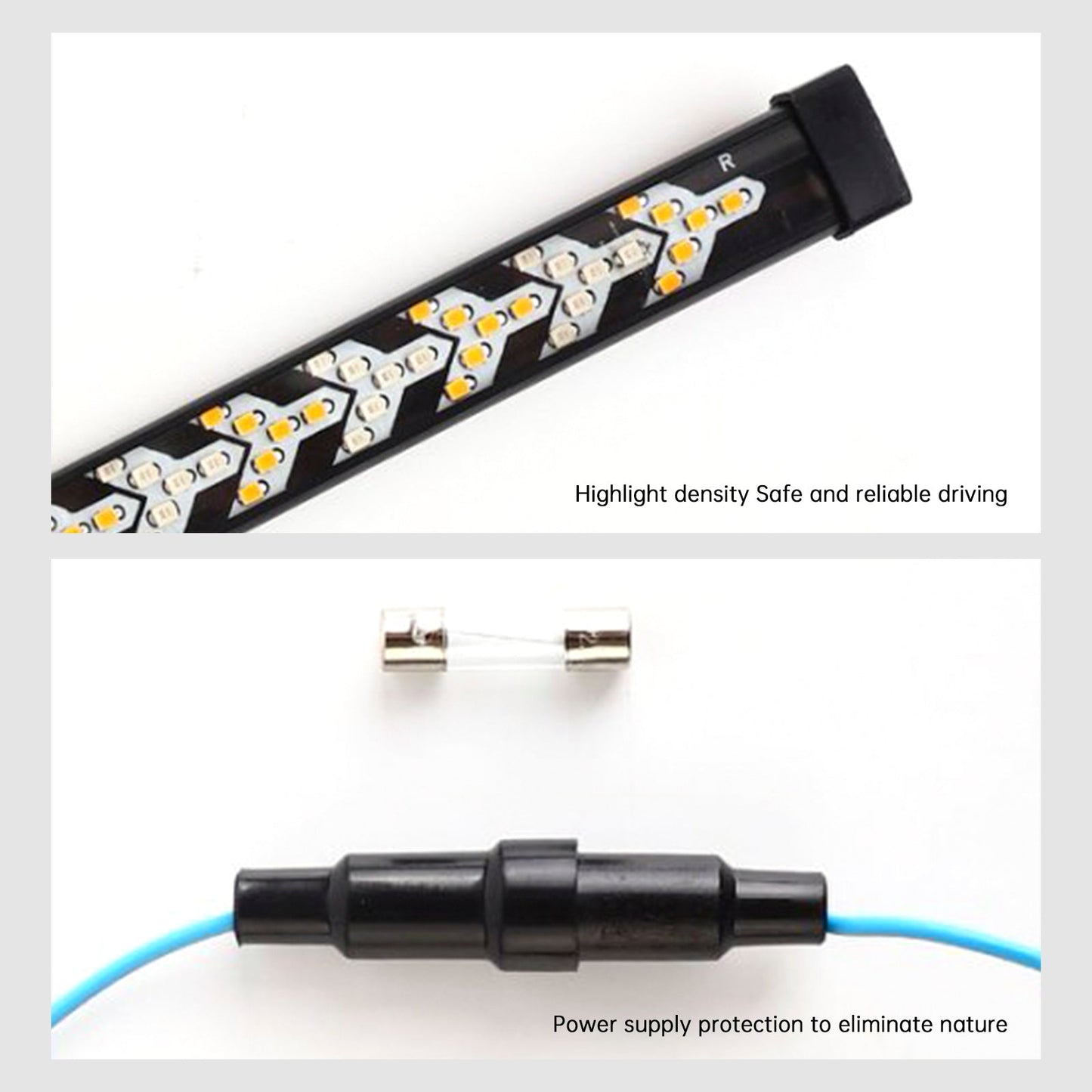 Car Truck LED TailLight Strip Turn Signal Lamp Flowing Dynamic Fish Bone 1.2 meters