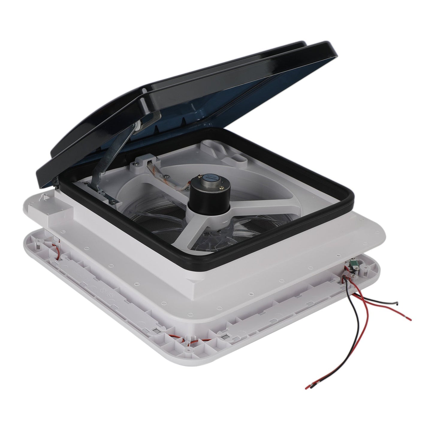 11" 360° Reversible RV Vent Fan replacement with LED and Stainless Steel Screen 12V Skylight