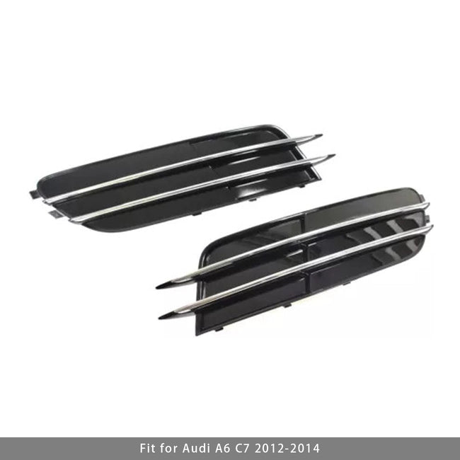 2012-2014 Audi A6 C7 1 Pair Front Bumper Fog Light Grill Cover Bezel