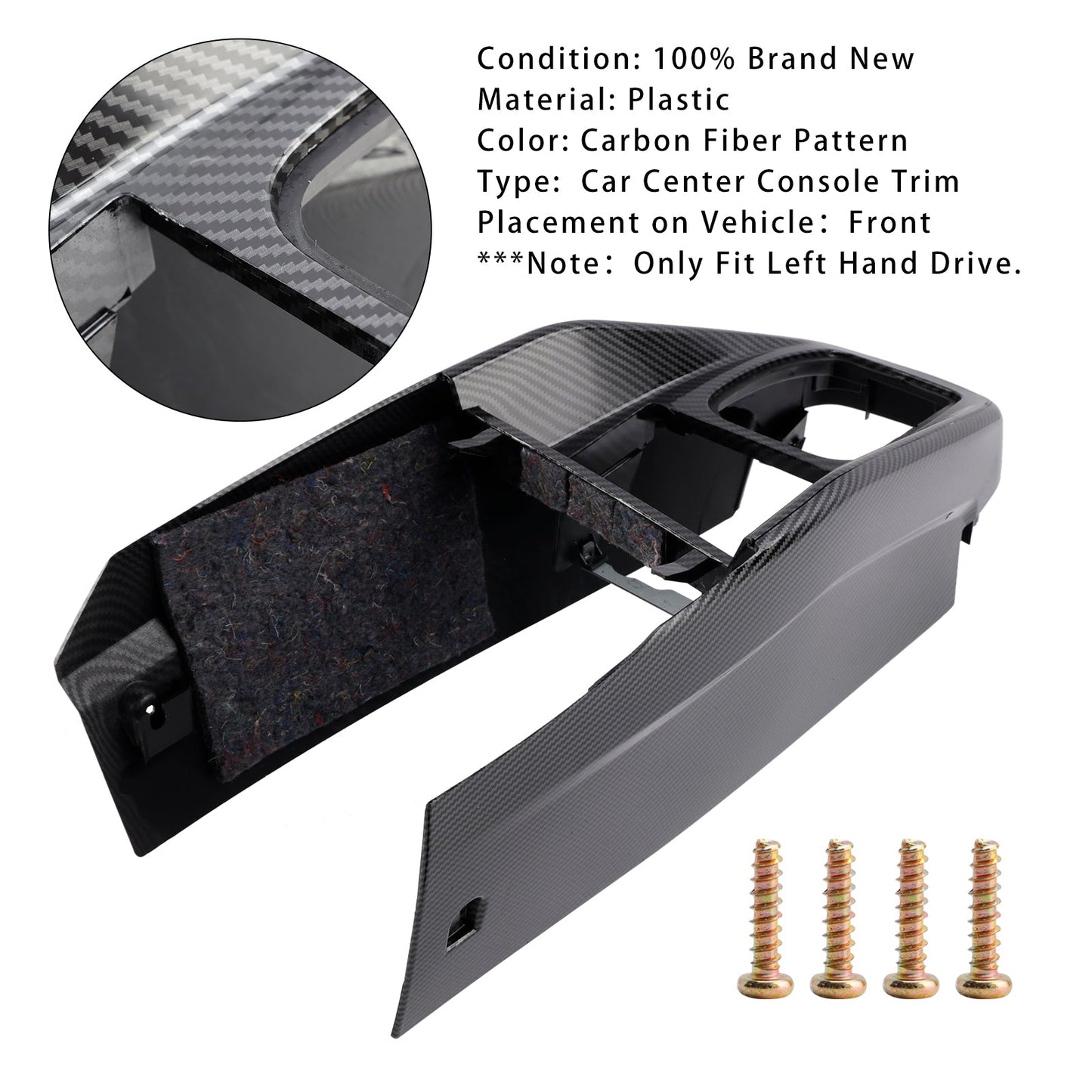 1999-2005 VW Golf Jetta Car Center Console Trim 1J1863201D Carbon Fiber Pattern