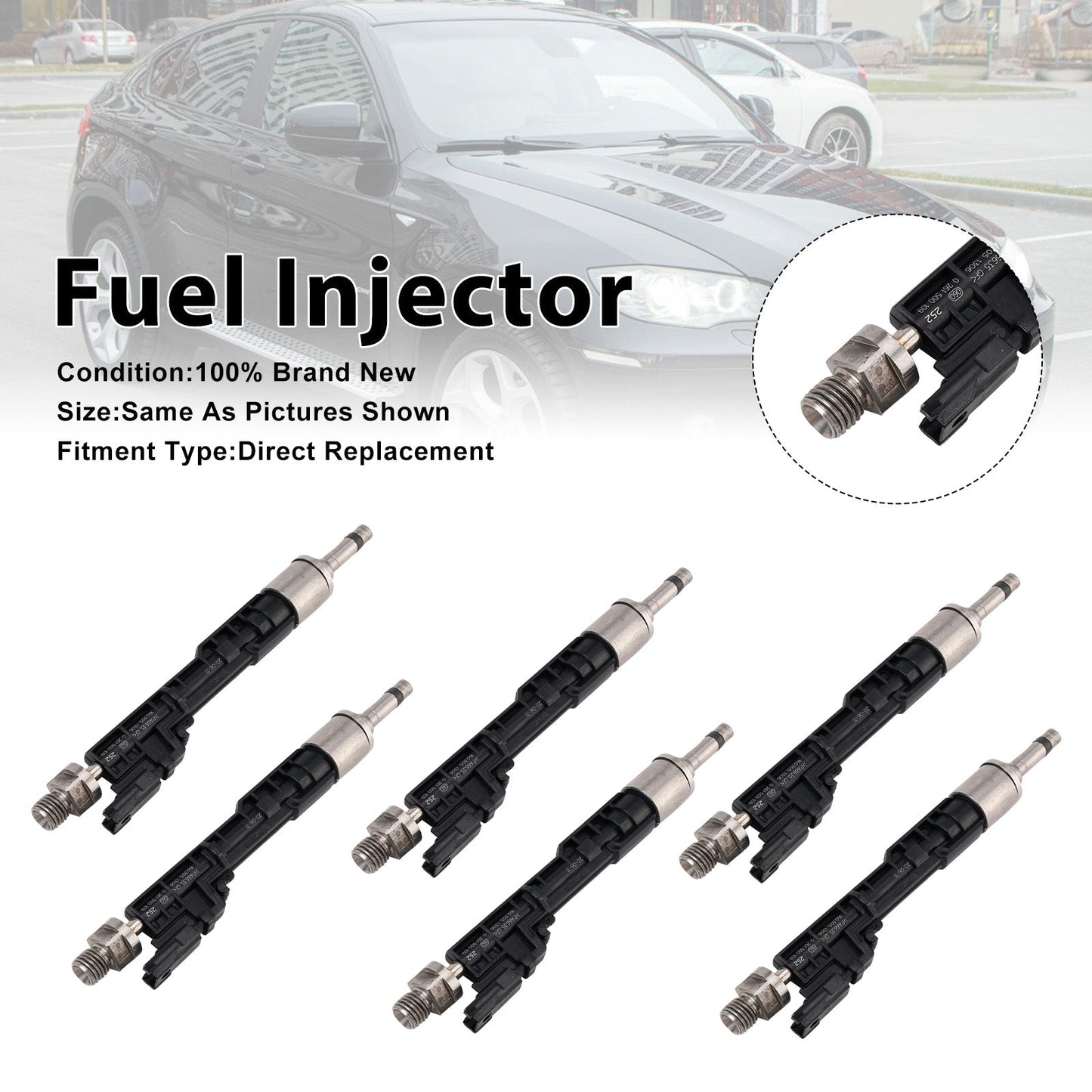 6Pcs Fuel Injector For BMW 5 Series GT 2011-2016 X5 2011-2013 0261500109