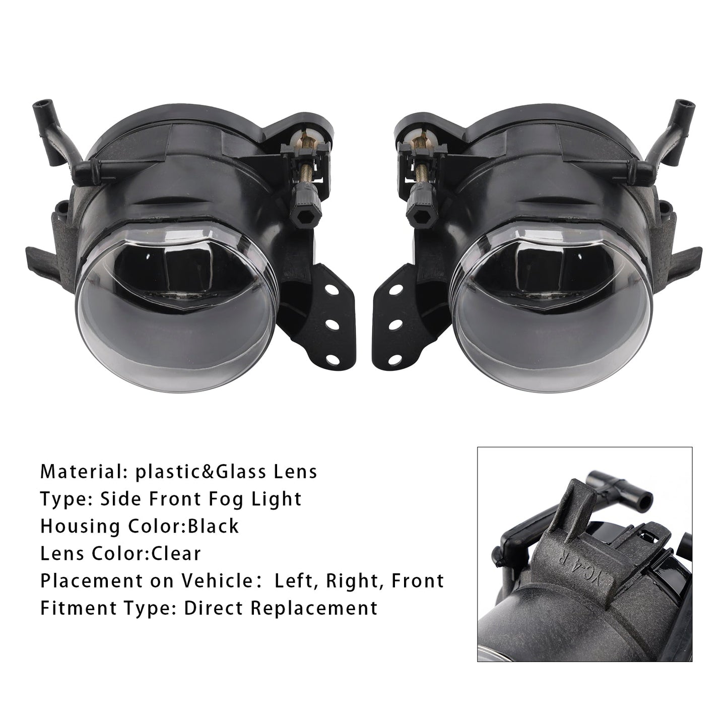 2004-2007 BMW E60 5-Series Pair Front Bumper Fog Light Lamp Bulb Housing