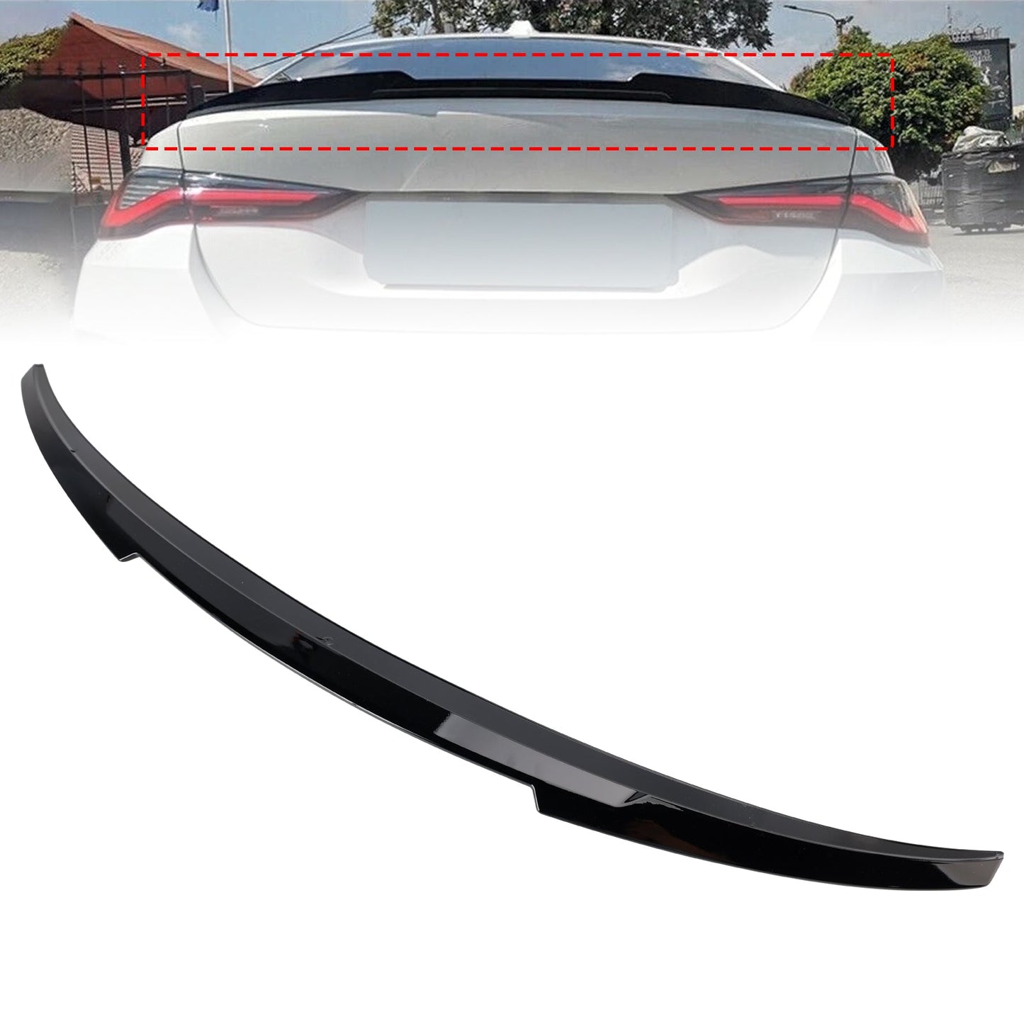 2021-2025 BMW 4-Series i4 G26 Gran Coupe 4-Door Gloss Black Rear Boot Spoiler