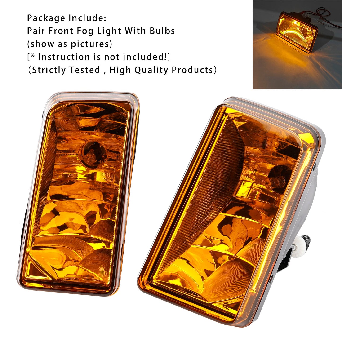 Pair Fog Light Lamps With Bulbs For Chevy Tahoe Sierra 2007-2015 Yellow Lens