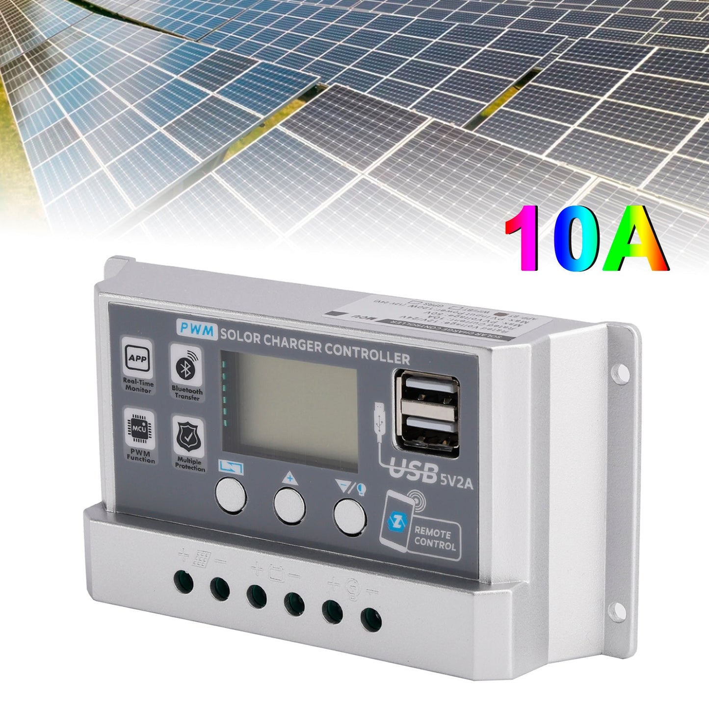 10A-60A PWM Solar Controller Mobile APP Intelligent Control Solar Controller
