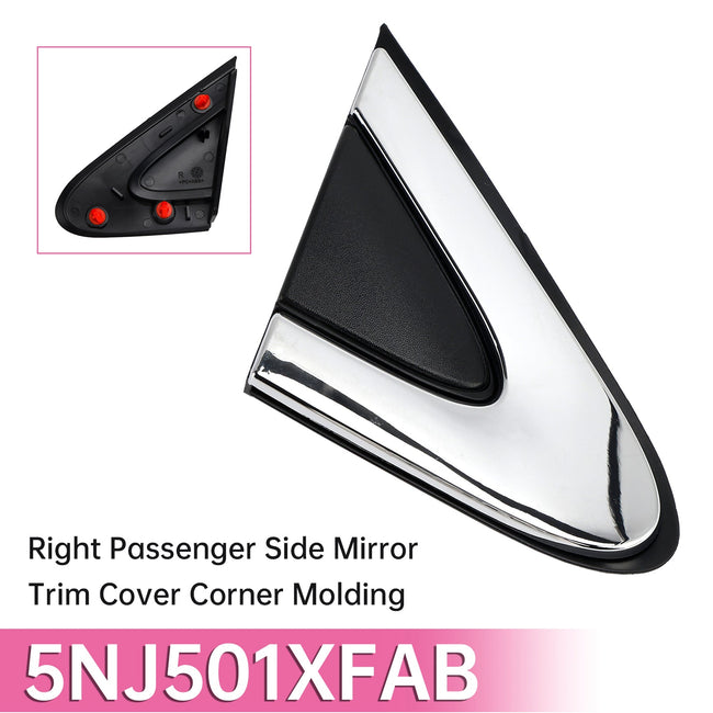 Right Passenger Side Mirror Trim Cover Corner Molding for Chrysler 200 2015-2017